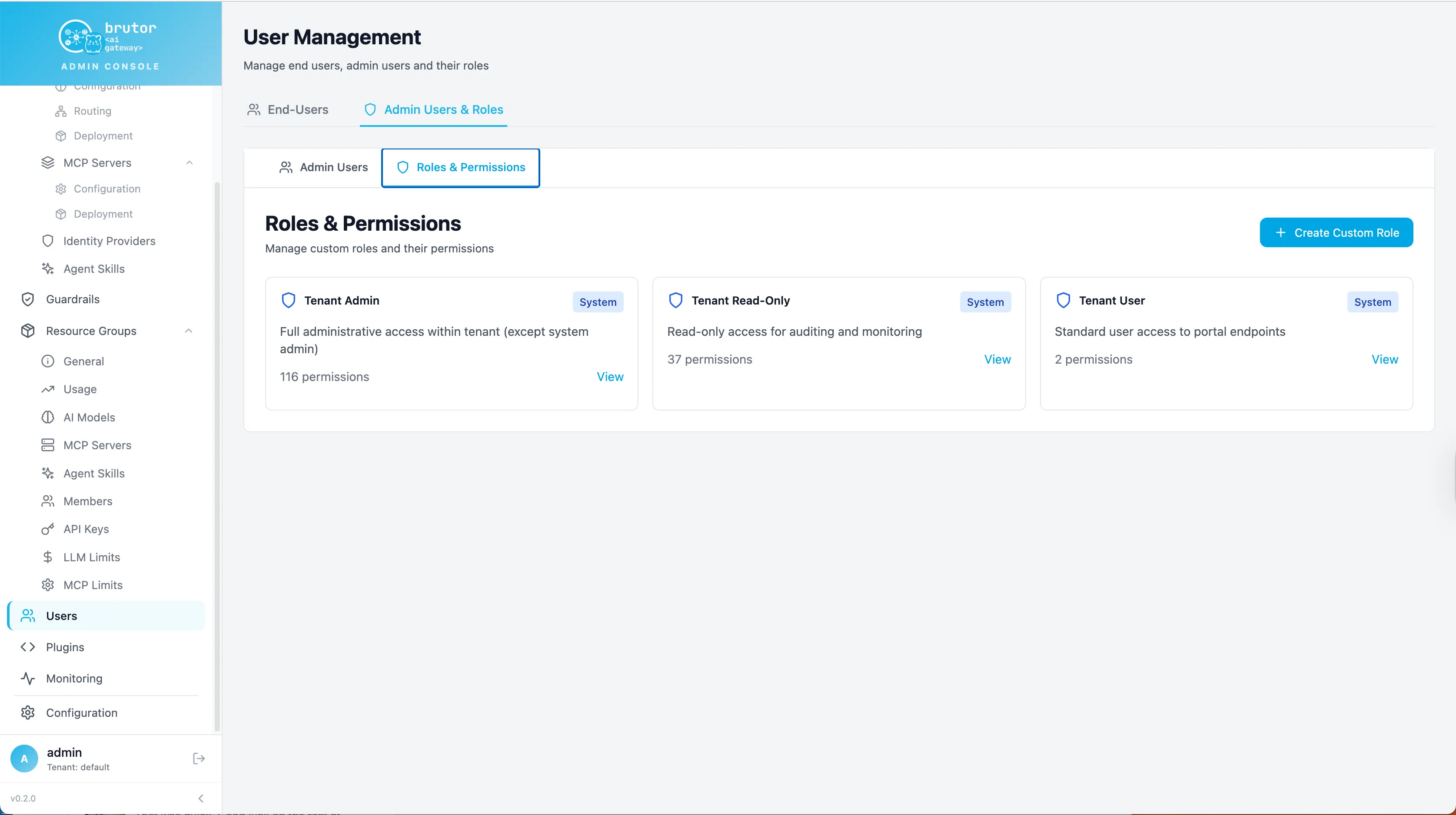Tenant admin roles