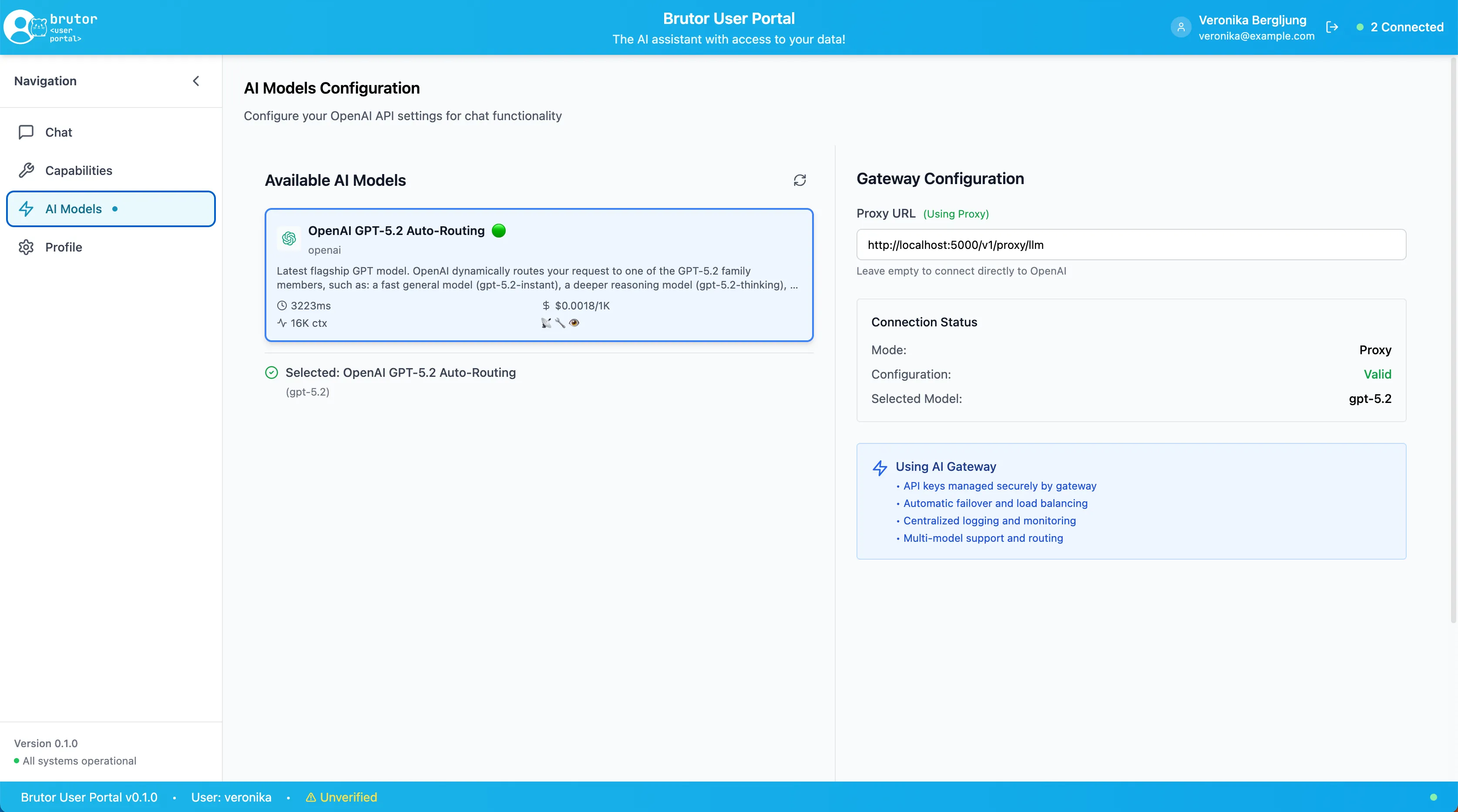 Model discovery in the portal: users browse only the models their resource groups allow.
